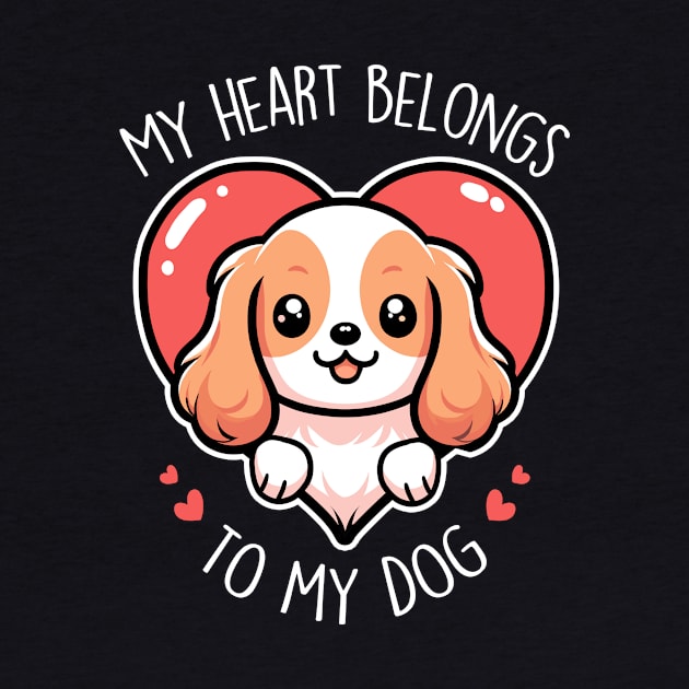 Valentine's Day Cavalier King Charles Spaniel Dog by Psitta